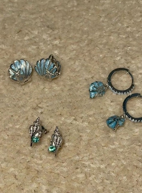 北岛来信 海边度假风海螺贝壳耳环ins复古小众设计感项链民族风女