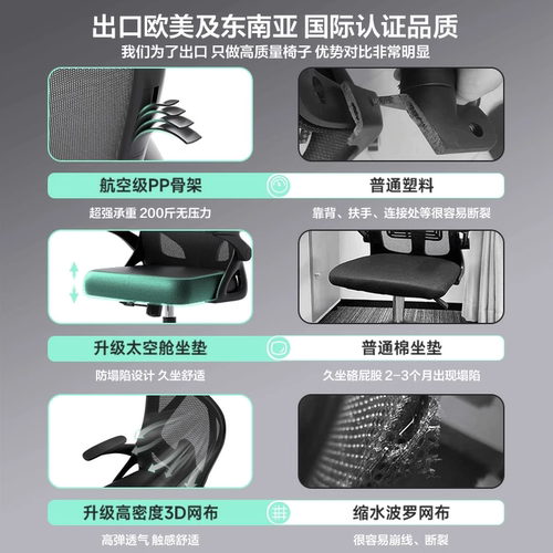 工学椅电竞椅电脑椅子舒服久坐家用靠背办公座椅人体工学电竞转椅 - 图0