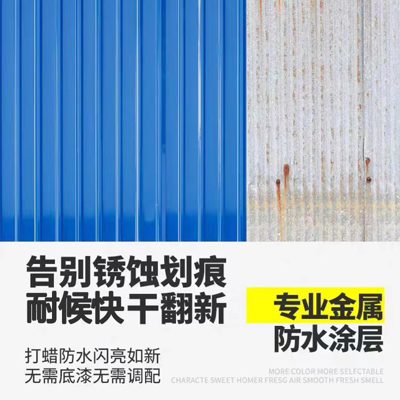 防锈漆金属漆铁用防腐免除锈家用油漆户外彩钢瓦门翻新银粉漆黑色 - 图1