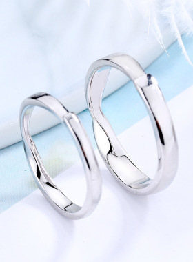 s925银 情侣戒指气质简单莫比乌斯环对戒 男女表白礼物韩版时尚款
