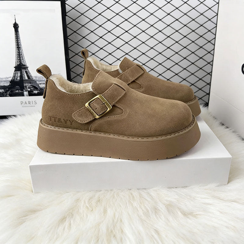 厚底全包勃肯鞋女鞋子加绒保暖雪地靴2025新款冬季乐福鞋棉鞋防水,淘宝优惠券,粉丝福利购,淘宝优惠卷