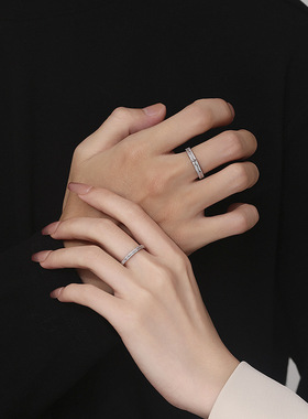 999纯银戒指韩版复古肌理风小众流星雨许愿星情侣对戒214情人节