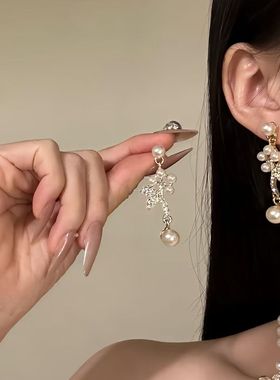 【宴会女主】香槟色超闪千金仿珍珠项链耳环宫廷晚礼服配饰锁骨链