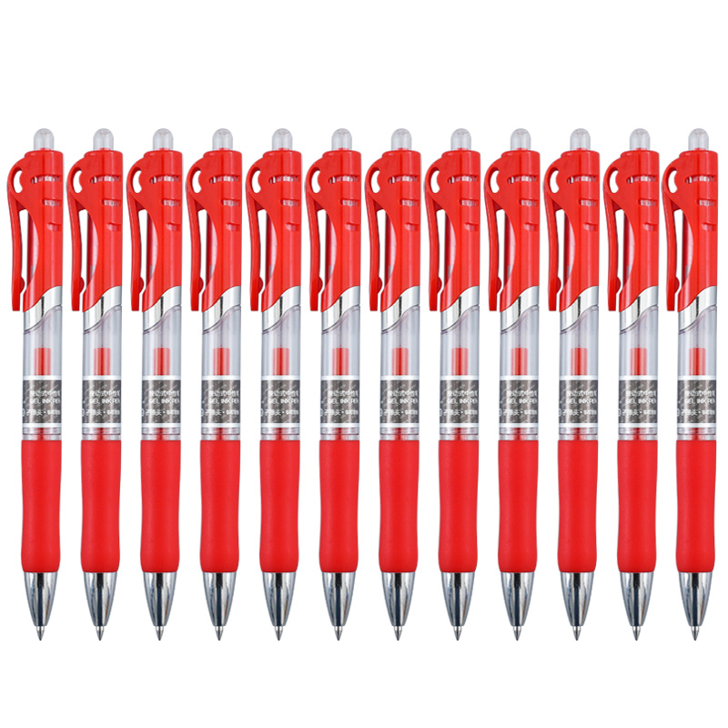 按动中性笔碳素签字笔0.5水笔笔芯用学生用考试书写用笔商务办公考试刷题笔圆珠笔医生处方笔黑蓝红笔教师 - 图3