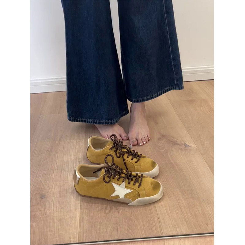 平底红色德训鞋女2025新款夏秋休闲运动脏脏鞋板鞋阿甘鞋圆头拼色,淘宝优惠券,粉丝福利购,淘宝优惠卷