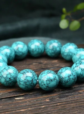 高瓷科技松绿松石手链湖北网花绿松单珠配饰老型珠优化仿松石手链