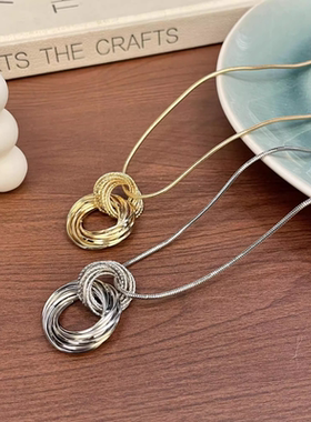 银色圆环款项链女奢小众精致高级毛衣2025新款吊坠配配饰饰品