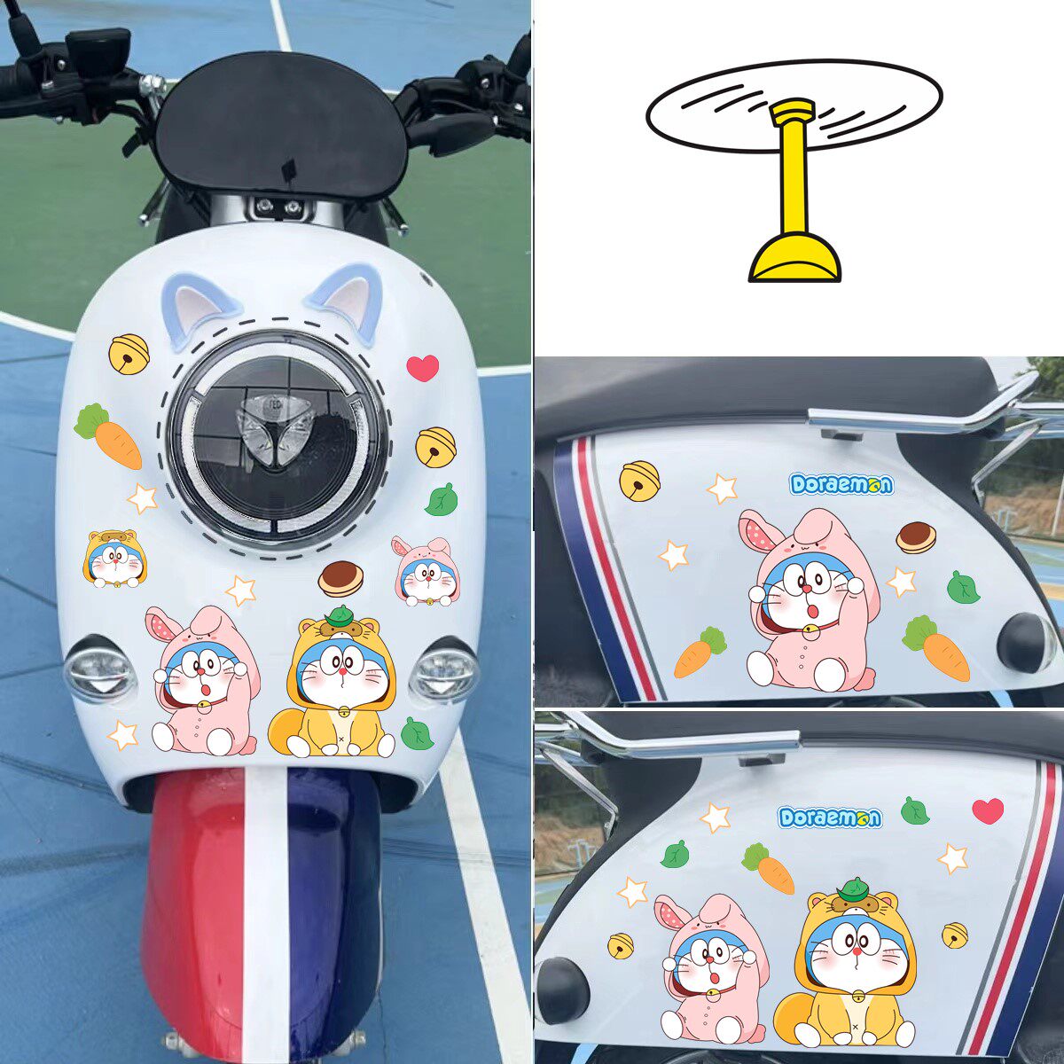 哆啦a梦车贴纸可爱卡通装饰爱玛雅迪电动车叮当猫划痕遮挡防水贴,淘宝优惠券,粉丝福利购,淘宝优惠卷
