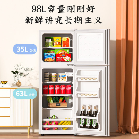 志高一级能效小冰箱家用小型租房宿舍迷你省电办公室双开门电冰箱
