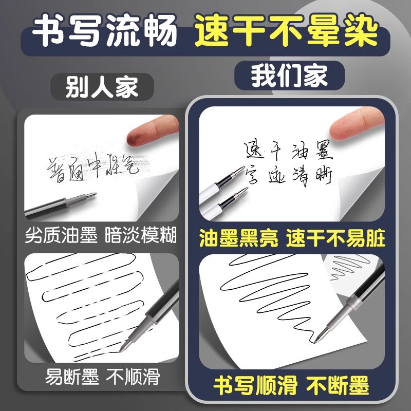 Bucket press refill black gel pen refill 0.5