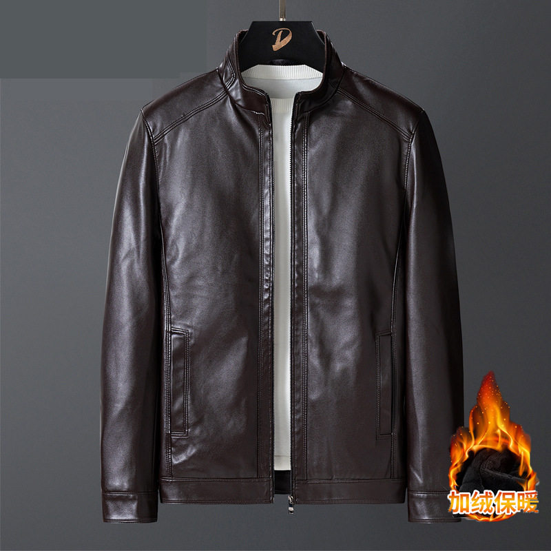 南韩加绒加厚皮衣男士外套冬装中老年人爷爷冬季保暖立领皮夹克男,淘宝优惠券,粉丝福利购,淘宝优惠卷