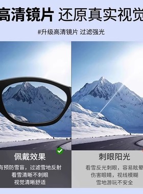 雪地猫眼墨镜女雪镜护目镜雪山冬季高级感防紫外线防眩光太阳眼镜