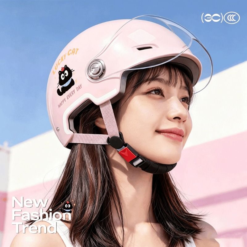 New national standard 3c certified children's helmet 3-16 years old male and female electric vehicle motorcycle safety helmet half helmet for all seasons