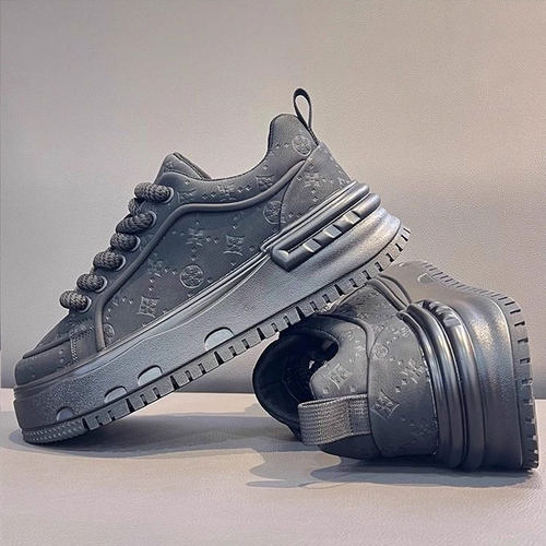 男鞋2026新款春季厚底小白板鞋皮质百搭休闲运动软底增高老爹鞋子 - 图1