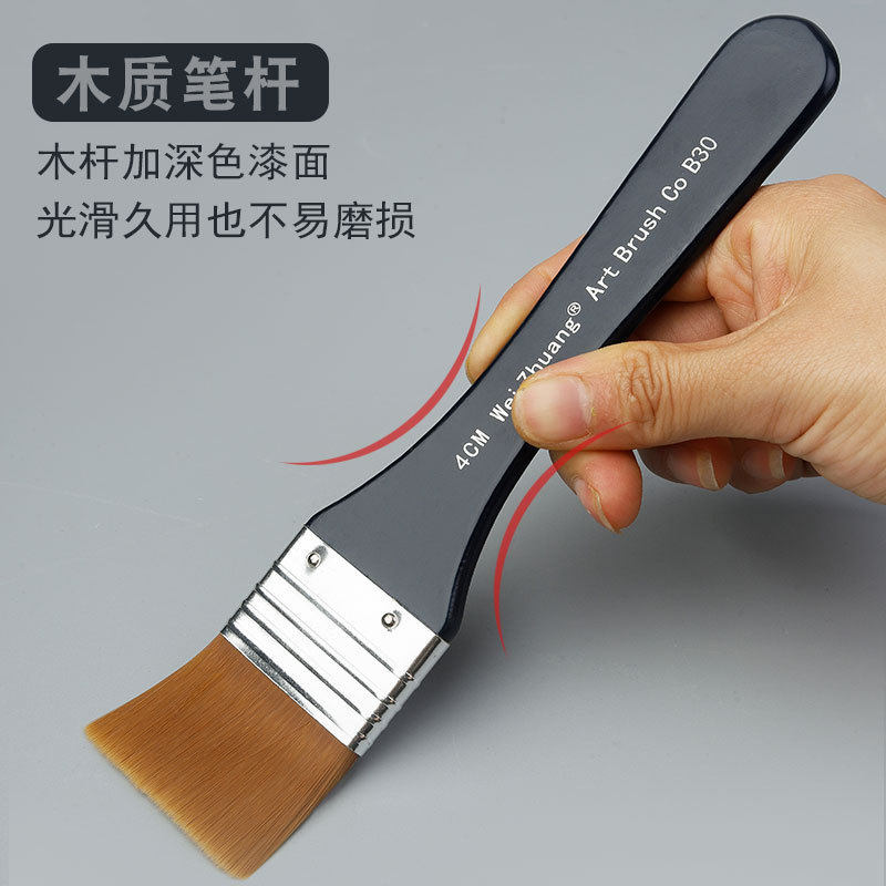 油画笔刷板刷丙烯水粉水彩颜料排笔画画笔彩绘美术生专用尼龙平头毛笔刷子墙绘笔底刷画材排刷套装不掉毛上色,淘宝优惠券,粉丝福利购,淘宝优惠卷