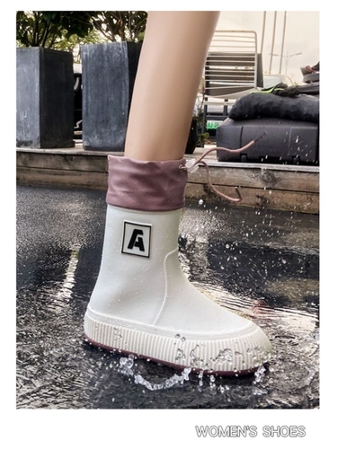 雨鞋女款成人中筒日系2024款时尚防滑防水鞋加绒轻便耐磨雨靴橡胶