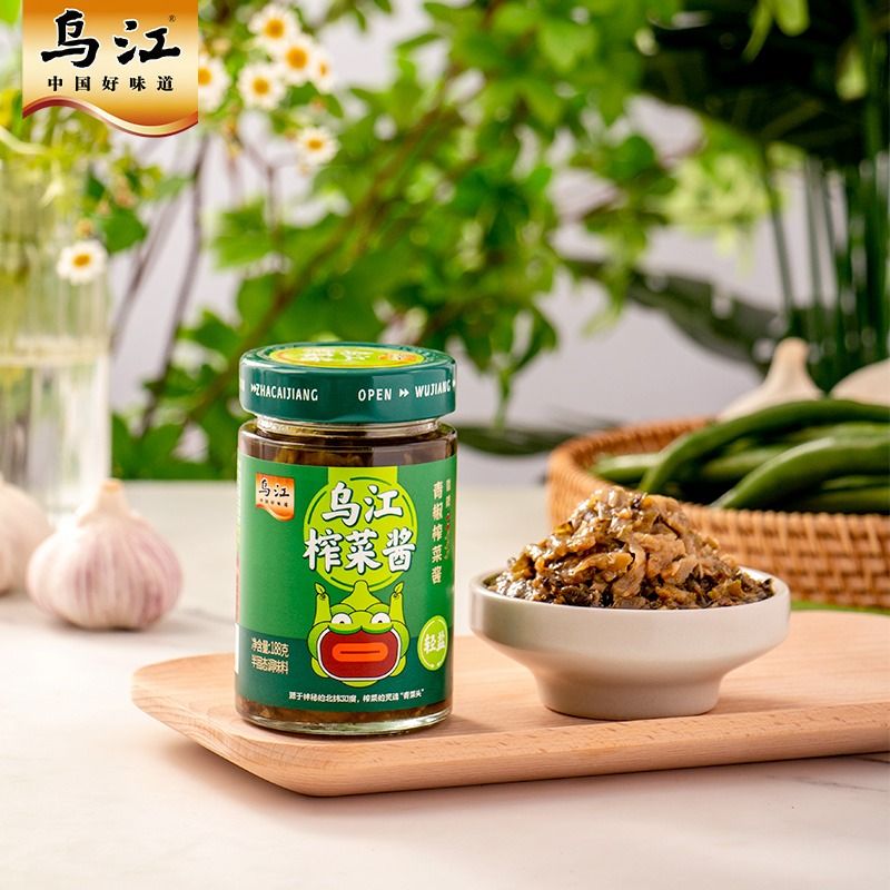 乌江榨菜酱188g青椒榨菜酱拌饭酱下饭酱榨菜酱拌面配粥-图0