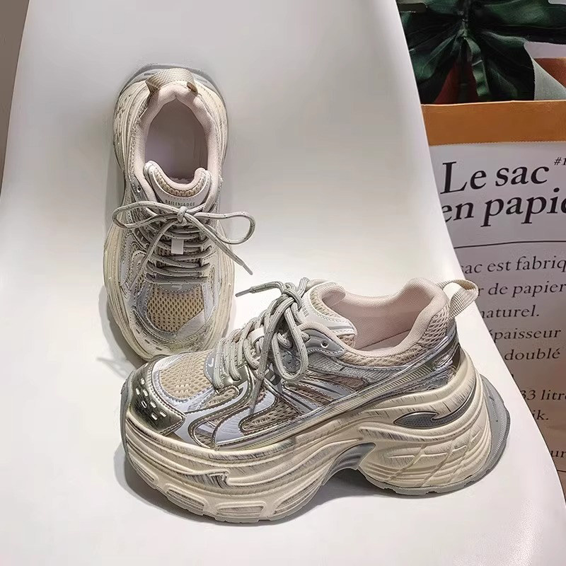 软牛皮~7CM增高做旧老爹鞋女2026新款松糕厚底真皮休闲运动鞋单鞋,淘宝优惠券,粉丝福利购,淘宝优惠卷