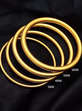 古法传承手镯女款铜合金仿金叠戴两世欢手链简约素圈婚礼展示女镯