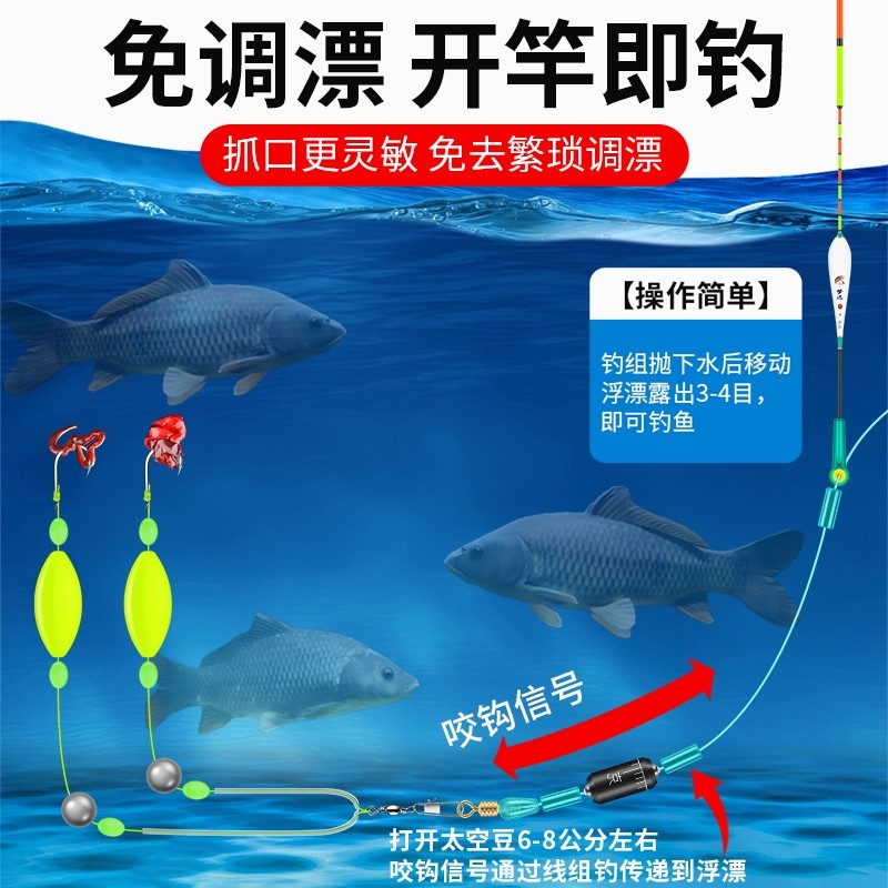 反子线双钩欧鲤钩反底钓组金袖鱼钩手海竿防缠绕鲤鱼草鱼免调溪流,淘宝优惠券,粉丝福利购,淘宝优惠卷
