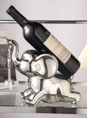 轻奢高档象酒托红酒架摆件客厅酒柜餐边柜装饰品乔迁礼物玄关桌面