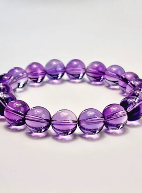 爆款仿乌拉圭紫水晶手链男女同款三圈多圈手串深紫色一物一图