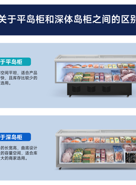 冰柜商用大容量冷柜冰箱冷藏展示柜保鲜冷冻岛柜卧式玻璃雪柜家用