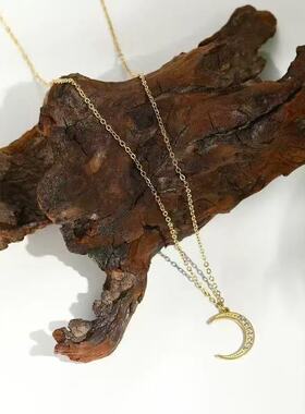 双轨虞书欣姜暮同款金色月亮项链choker简约锁骨链2026新款高级感