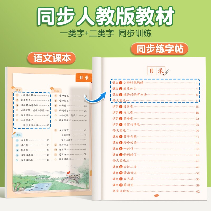 新版语文同步练字帖小学生专用一年级二年级下册上册人教版三四五六年级一二类字下学期汉语拼音笔画笔顺临摹寒假练习每日一练训练