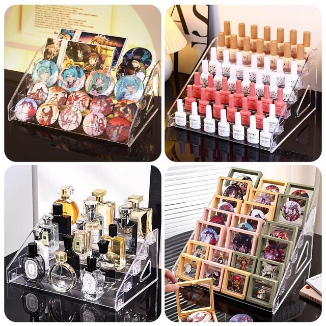 Greeting card storage rack desktop transparent acrylic small card postcard placement box flower shop card card display rack
