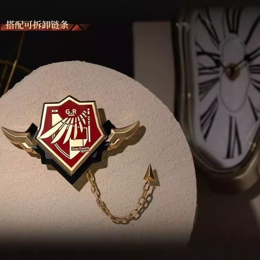 露西亚·誓焰徽章胸针女战双帕弥什胸饰小众设计高级感复古风饰品 - 图3