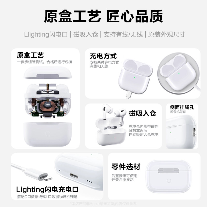 适用于AirPods1/2代3充电仓盒Pro一代二代蓝牙耳机电池盒维修单卖,淘宝优惠券,粉丝福利购,淘宝优惠卷