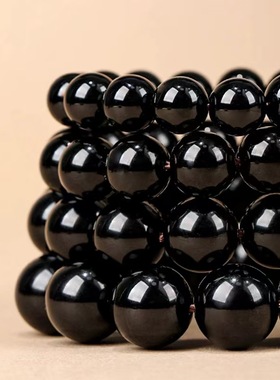 乌金黑曜石手链转运招财