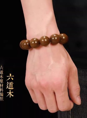 新中式六道木把玩手串男士国风六道满纹降龙木男女款佛珠原木念珠
