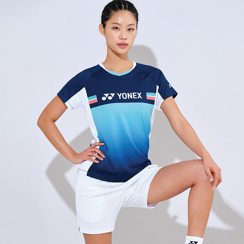 尤尼克斯羽毛球服套装男女速干冰丝短袖吸汗透气乒乓球比赛服定制-图2
