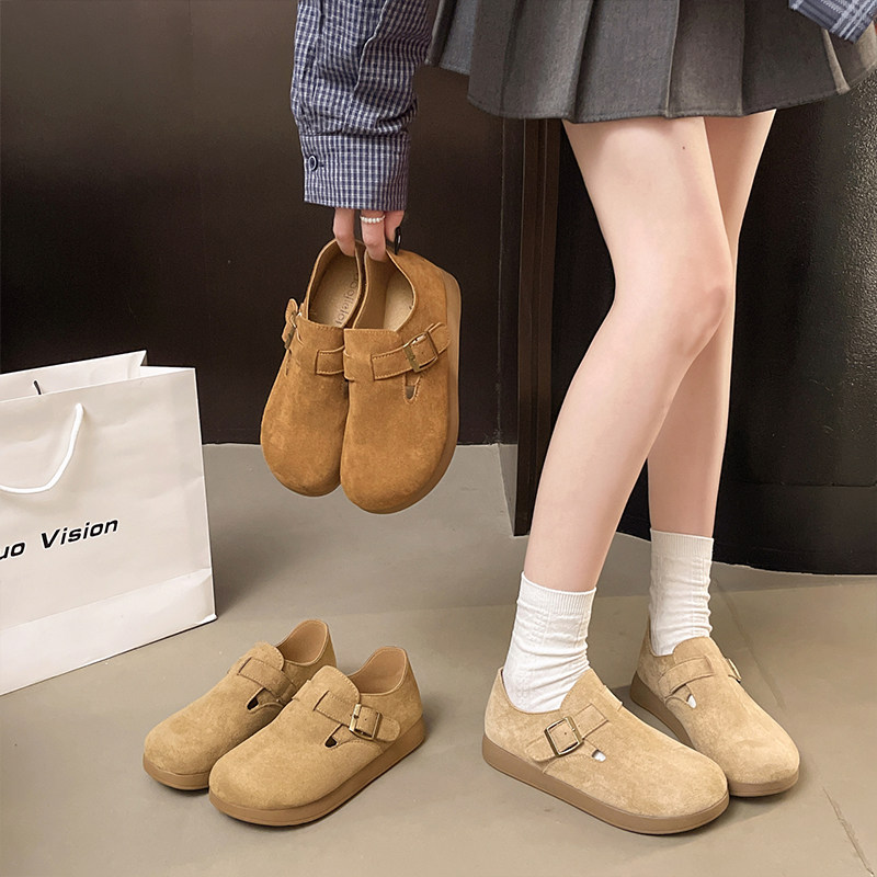 厚底勃肯鞋女鞋子2026新款春夏季一脚蹬单鞋全包丑萌博肯鞋豆豆鞋,淘宝优惠券,粉丝福利购,淘宝优惠卷