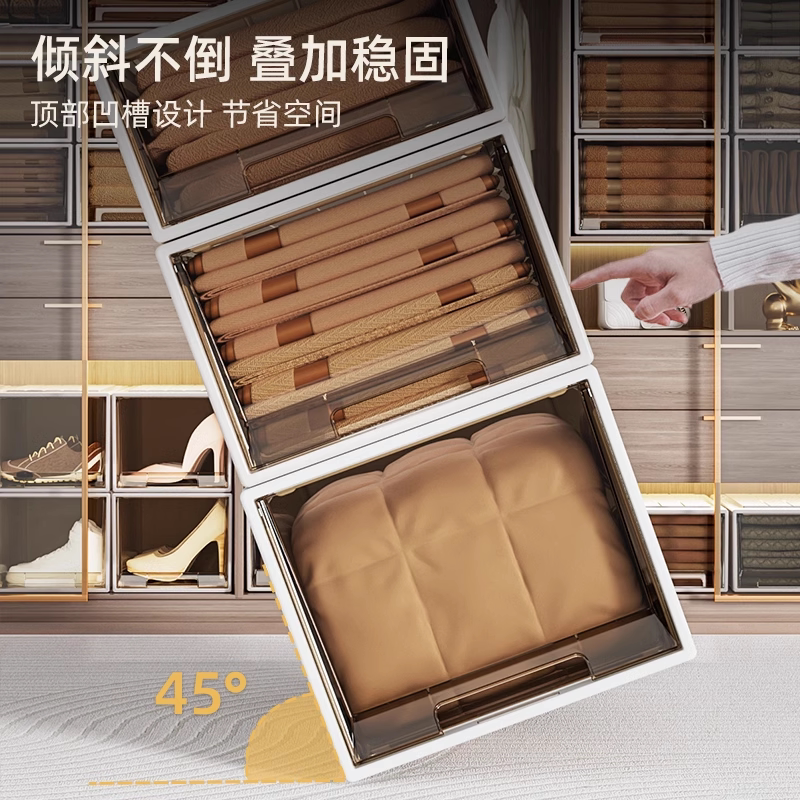 衣柜收纳箱家用收纳透明抽屉式收纳盒衣服衣物储物柜子塑料整理箱