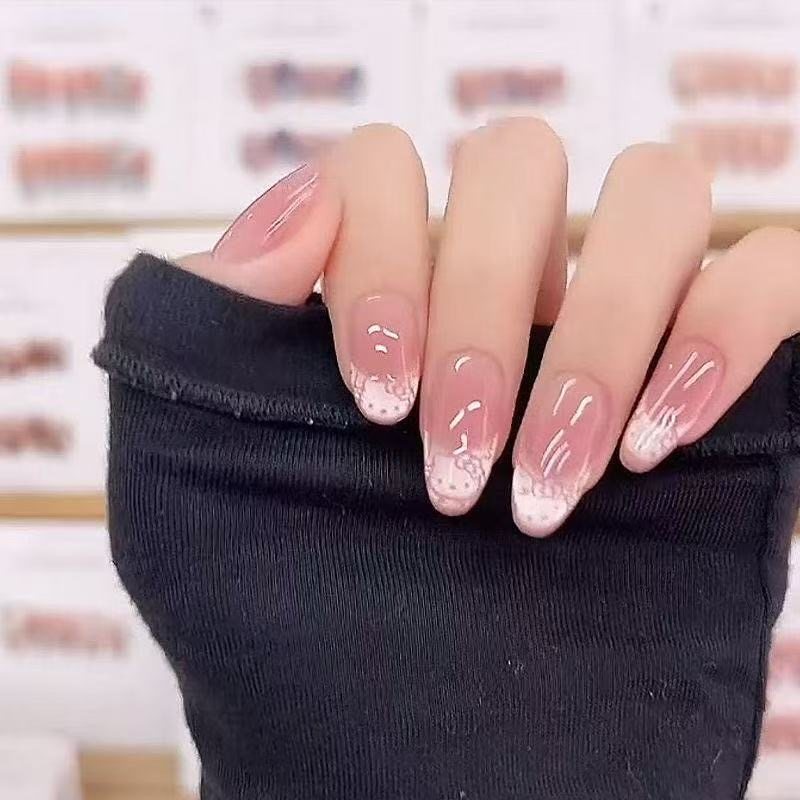 穿戴甲中长款短款kitty法式少女可爱美甲贴红色波点粉色椭圆猫咪,淘宝优惠券,粉丝福利购,淘宝优惠卷