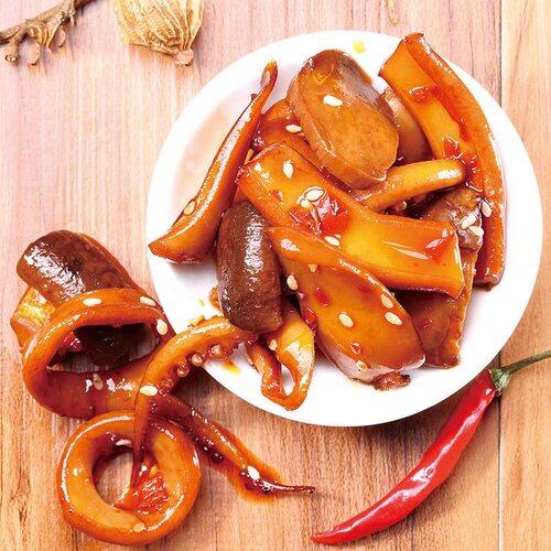香辣鱿鱼须小吃零食湖南特产铁板香辣香菇鱿鱼海鲜熟食辣味解馋 - 图2