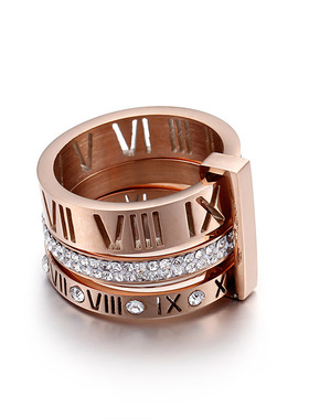 欧美风个性多环戒指 罗马字母潮人时尚饰品戒指 厂家批发