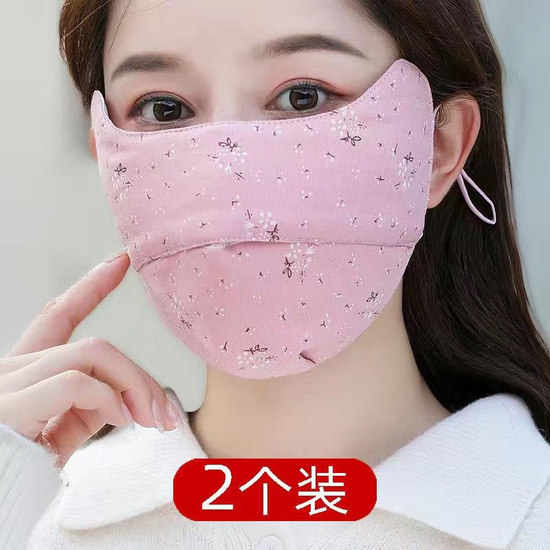 口罩女秋冬季保暖防寒全脸护脸纯棉布显脸小成人加厚骑行面罩秋冬 - 图2