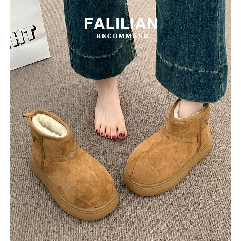 卡皮巴拉大头雪地靴女2025秋冬季保暖增高厚底加绒勃肯棉鞋子防水,淘宝优惠券,粉丝福利购,淘宝优惠卷