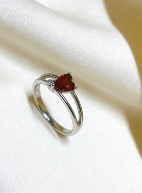 天然石榴石戒指级气质极简