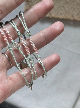 春夏秋冬爆款四叶草手绳幸运手链情侣闺蜜简约百搭小众礼物编织