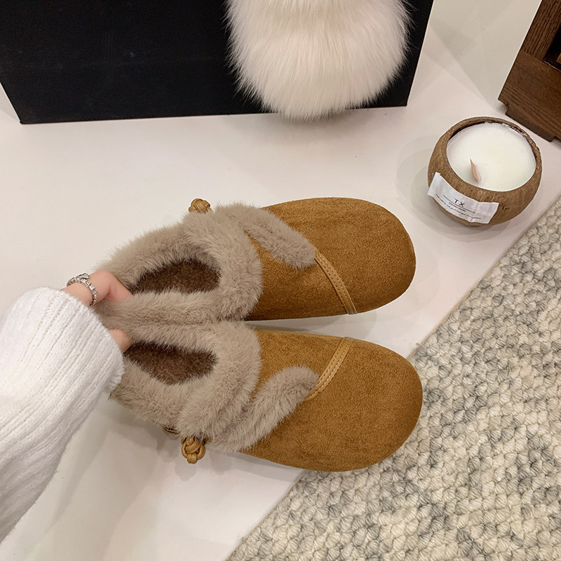 同款加绒勃肯鞋女冬季保暖一脚蹬毛毛鞋防滑软底豆豆鞋防水内增高,淘宝优惠券,粉丝福利购,淘宝优惠卷