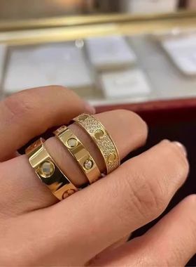 钉子戒指男女18K玫瑰金戒指