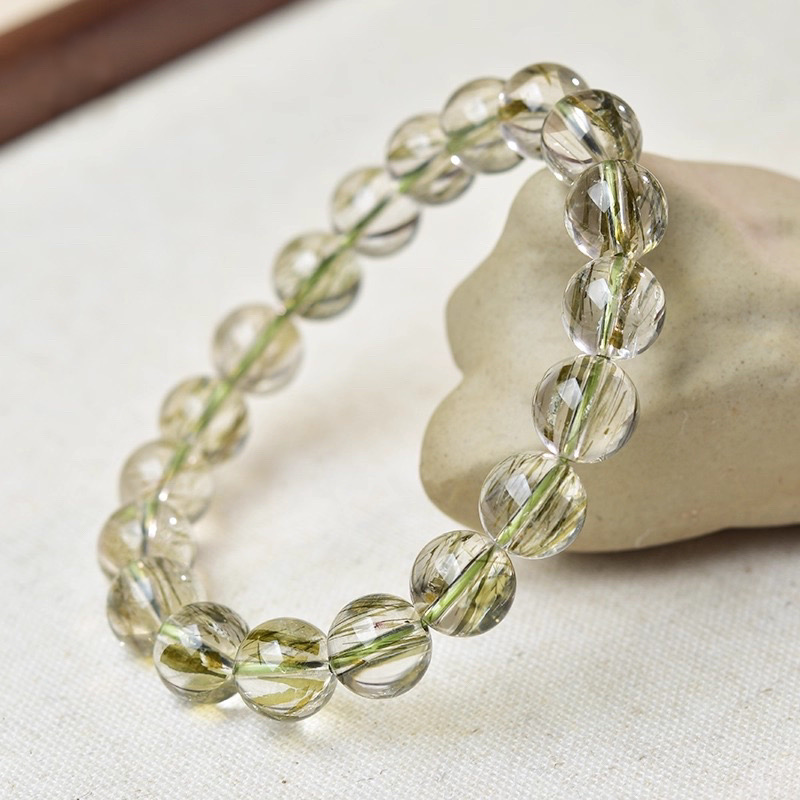 天然绿发晶手串女款水晶绿色正品手链男招财旺运小众饰品送礼好物 - 图1