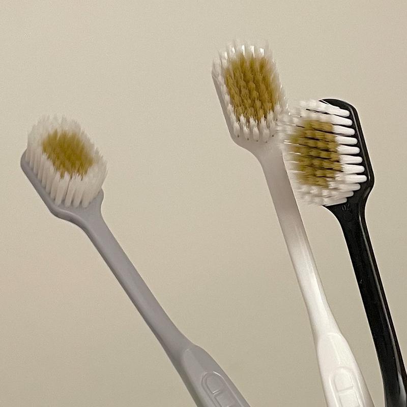 正品3支装~牙刷宽头细毛成人家用家庭装情侣旅行便携软毛清洁普通