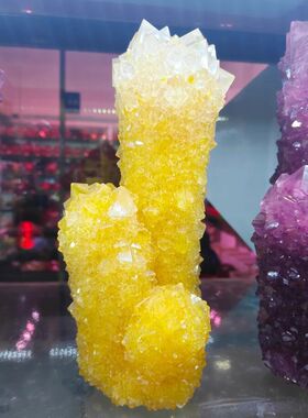 观赏石明矾晶体圆形底座