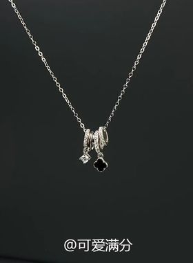 「暮色悸动」中古金色花朵满钻跑环项链复古小香风精致锁骨链女